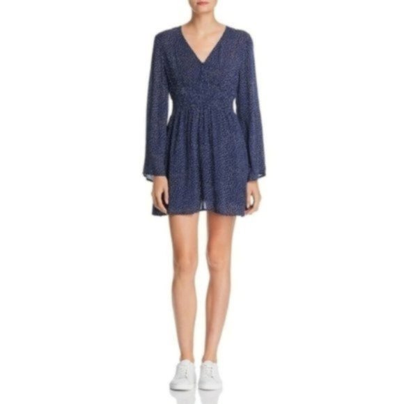 En Creme Floral Print Short Dress, Blue, Size XS - Picture 2 of 4